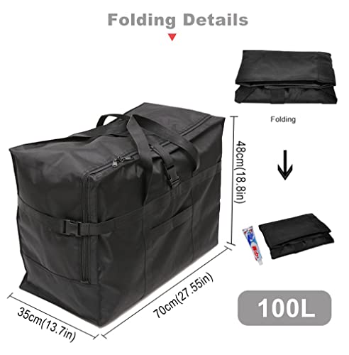 AUGUR Travel Duffle Bag,Large Storage Bags,Foldable Weekender Bag,Overnight bag,Heavy Duty Travel Bag,Reinforced Carry Straps Gmy Dance Bag for Men And Women Camping,Moving,Hospital - Image 2