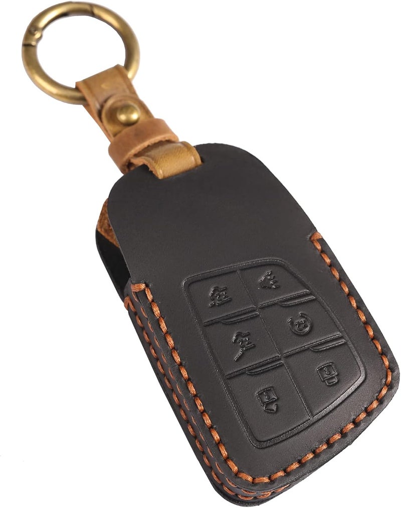 FFCMAN Genuine Leather Key Fob Cover for 2021-2022 Chevy Models - Image 1