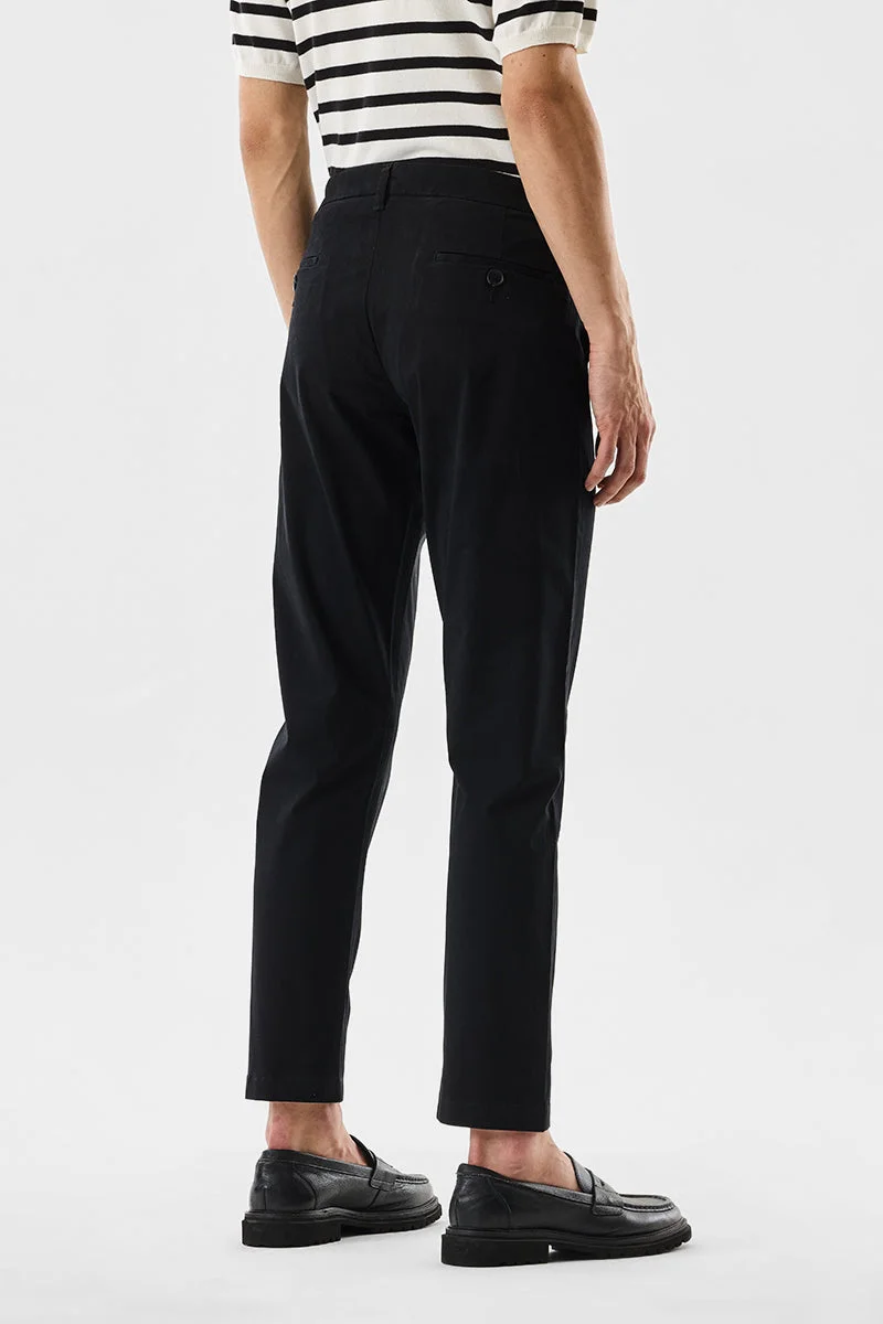 Snitch Black Stretch Slim Fit Chinos for Men | Best Price UAE