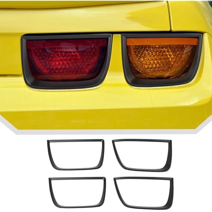 rayihni Matte Black Tail Light Bezel Taillight Cover Trim Accessories Compatible With Chevrolet Chevy Camaro 2010 2011 2012 20134 Pieces - Image 1