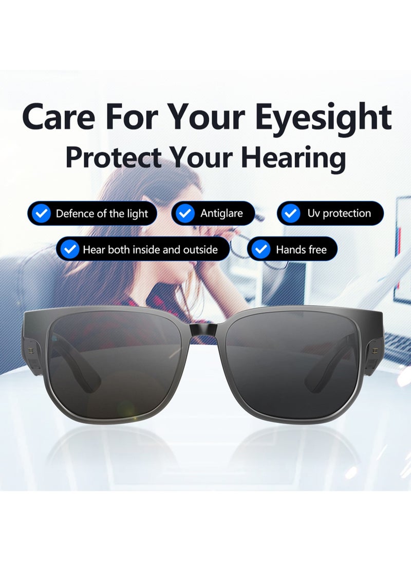 Smart Glasses, Sunglasses For Drivers To Block Blue Light, Bluetooth Headset AI Audio Glasses to Liberate Both Ears (GS09 Black) - Image 2