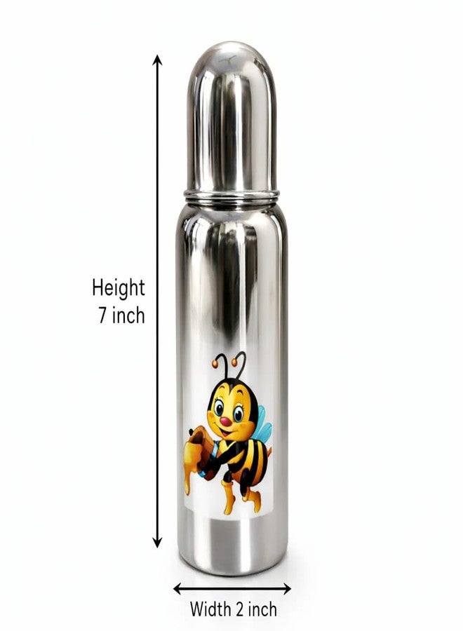 NeoCraft Stainless Steel Baby Feeding Bottle with Soft Silicone Nipple | BPA Free Infant Milk Bottle for Newborn & Toddlers | Leak Proof, Travel Friendly - 250ml - Image 5