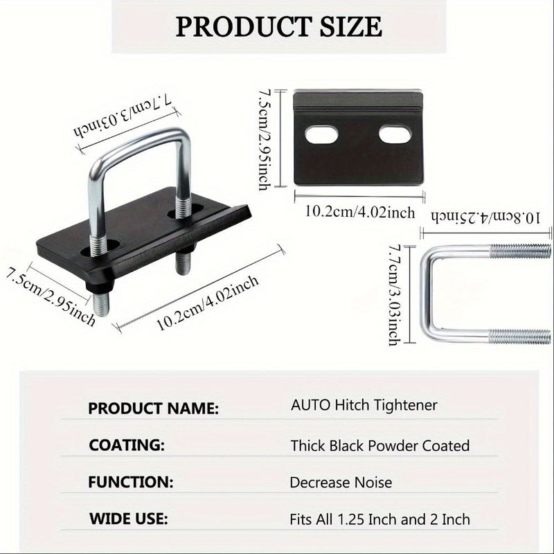 304 Stainless Steel Stabilizer Clamp 2 Sets Anti Wobble Hitch Eliminates Sway Road Noise for Trucks SUVs RVs - Image 3