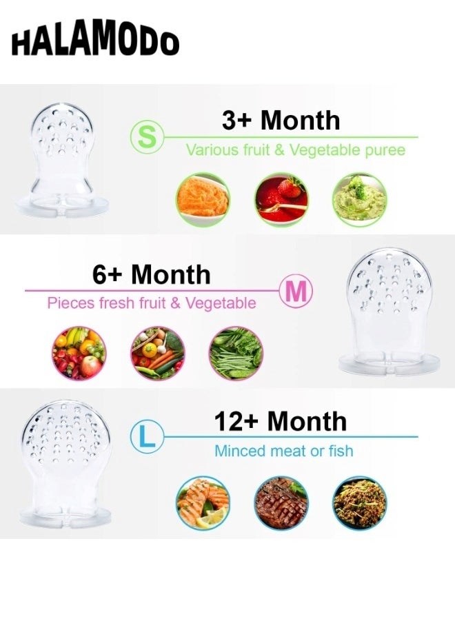 HALAMODO - Baby Food Feeder Fruit Feeder Pacifier Nibbler Infant Teething Toys Silicone Feeder Baby Mesh Teethers for Babies Baby Feeding Essentials - Image 1