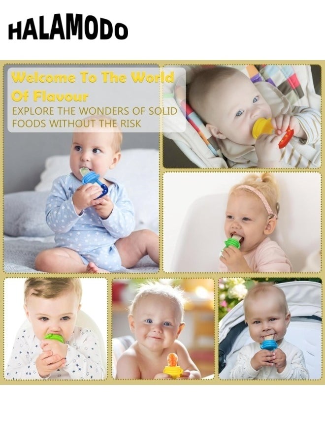 HALAMODO - Baby Food Feeder Fruit Feeder Pacifier Nibbler Infant Teething Toys Silicone Feeder Baby Mesh Teethers for Babies Baby Feeding Essentials - Image 1
