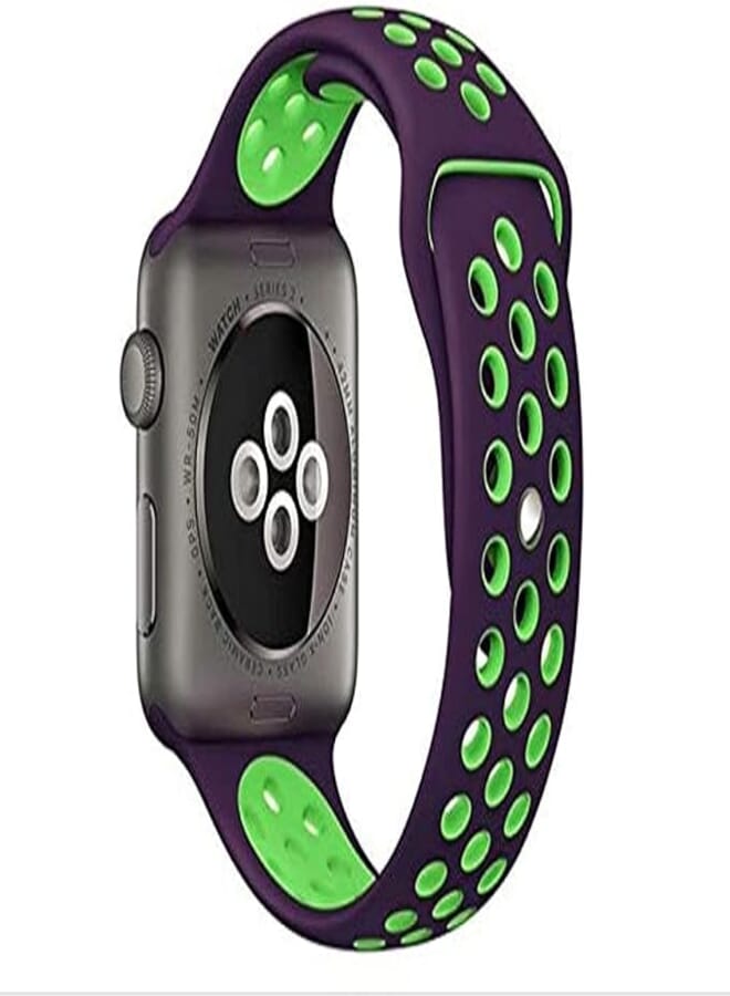 Sbaq Band for Apple Smart Watch 38 mm , Purple and Green
