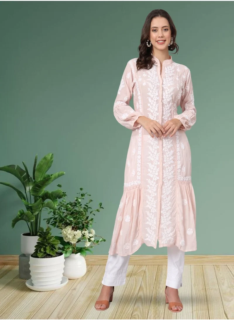 Alaya Women Hand Embroidered Chikankari Cotton Kurta-AL3888