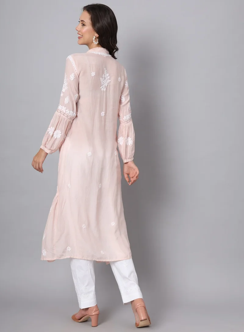 Alaya Women Hand Embroidered Chikankari Cotton Kurta-AL3888