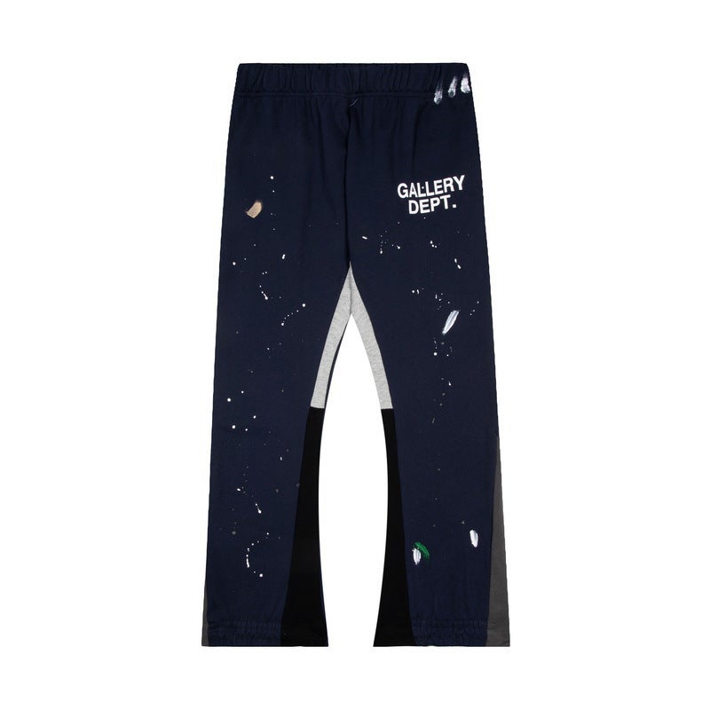 G D Classic Letter Splash-Ink Graffiti Print Patchwork Versatile Sweatpants Unisex Casual Long Pants Direct Shipping - Image 3