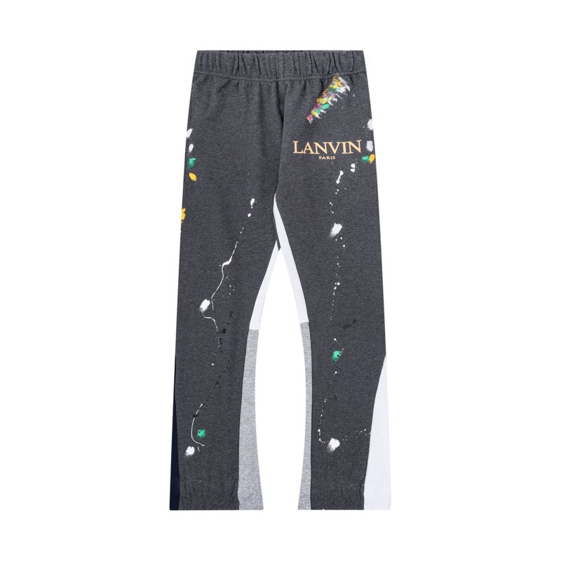 G D Classic Letter Splash-Ink Graffiti Print Patchwork Versatile Sweatpants Unisex Casual Long Pants Direct Shipping - Image 1