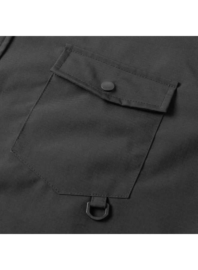 Izexx Casual Long-sleeve Shirt For Men, Spring Season, High-end Feel, Turn-down Collar, Loose-fitting Versatile Workwear Top, Mz03 Black XL - Image 5