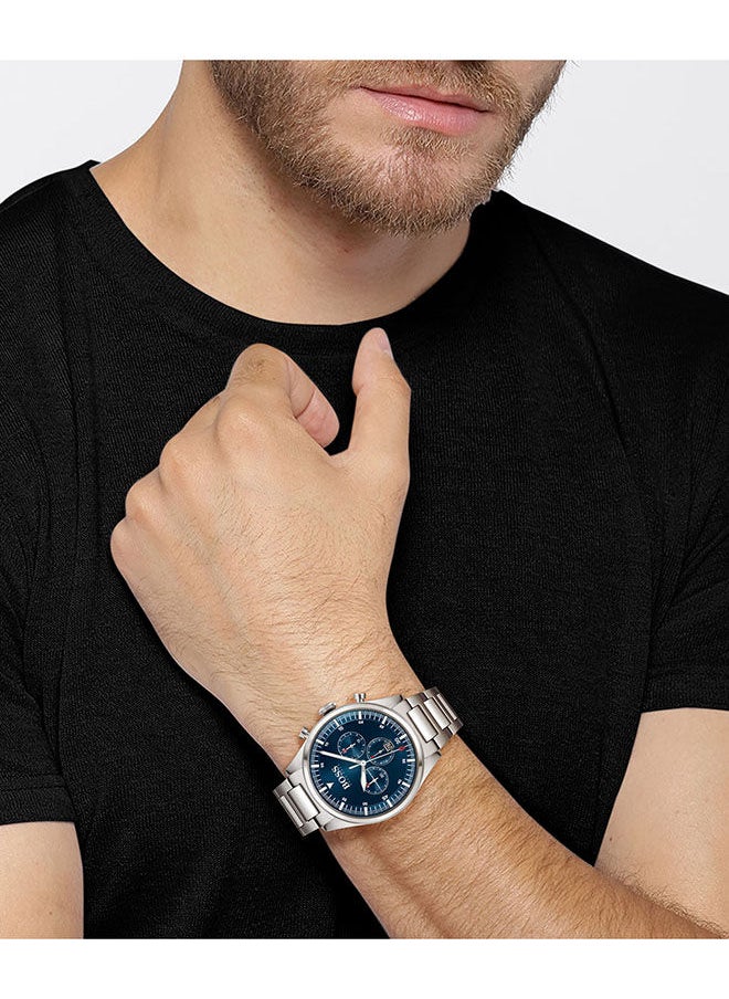 HUGO BOSS ساعة يد كرونوغراف دائرية من الستانلس ستيل للرجال 1513867 - 44 ملم  - Image 4