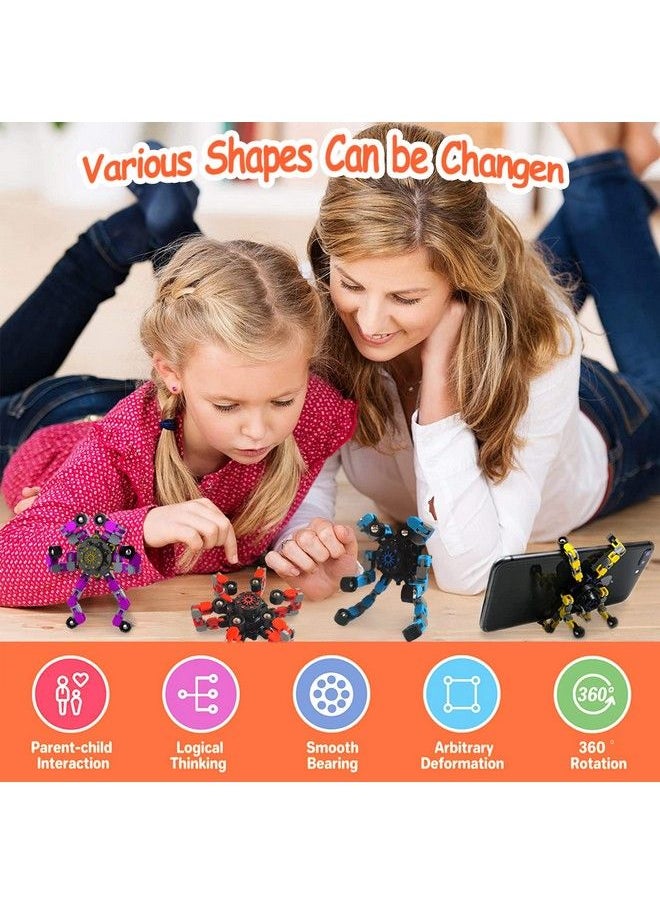 Generic - 12 Pack Funny Sensory Fidget Toys,Deformable Chain Diy Robot Spinners Fingertip Stress Relief Gyro Toy Birthday Gifts Goodie Bag Easter Basket Stuffers Classroom Prizes Party Favors For Kids Adults - Image 1