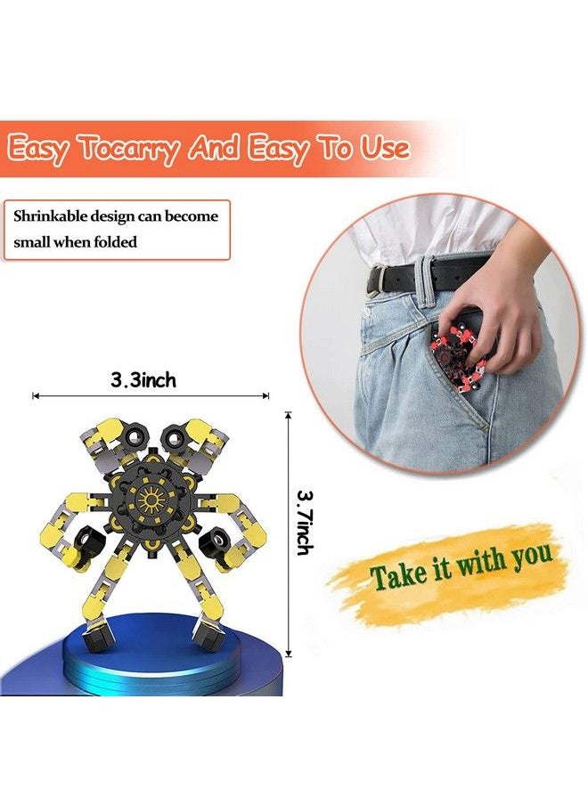 Generic - 12 Pack Funny Sensory Fidget Toys,Deformable Chain Diy Robot Spinners Fingertip Stress Relief Gyro Toy Birthday Gifts Goodie Bag Easter Basket Stuffers Classroom Prizes Party Favors For Kids Adults - Image 1