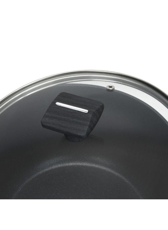 FERRO Fissman Stockpot Ferro 24x11.5Cm/4.43L with Glass Lid & Induction Bottom Durable Non Stick Stockpot Perfect for Soups Stews and Boiling Suitable for All Heat Sources (Aluminium With Non Stick Coating) - Image 3