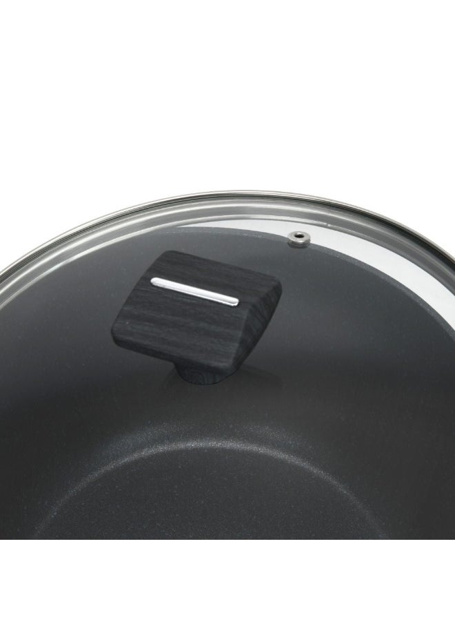 FERRO Fissman Stockpot Ferro 24x11.5Cm/4.43L with Glass Lid & Induction Bottom Durable Non Stick Stockpot Perfect for Soups Stews and Boiling Suitable for All Heat Sources (Aluminium With Non Stick Coating)  - Image 3