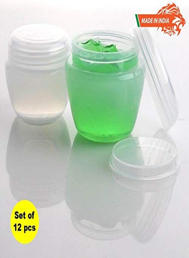 SPC 10 ml Empty Plastic Cosmetic Jar/Container for Eyeshadow, Makeup, Face Cream, Lotion, Lip Balm, Body Butter, Scrub and Other DIY Beauty Products (12pcs,Clear) - Image 2