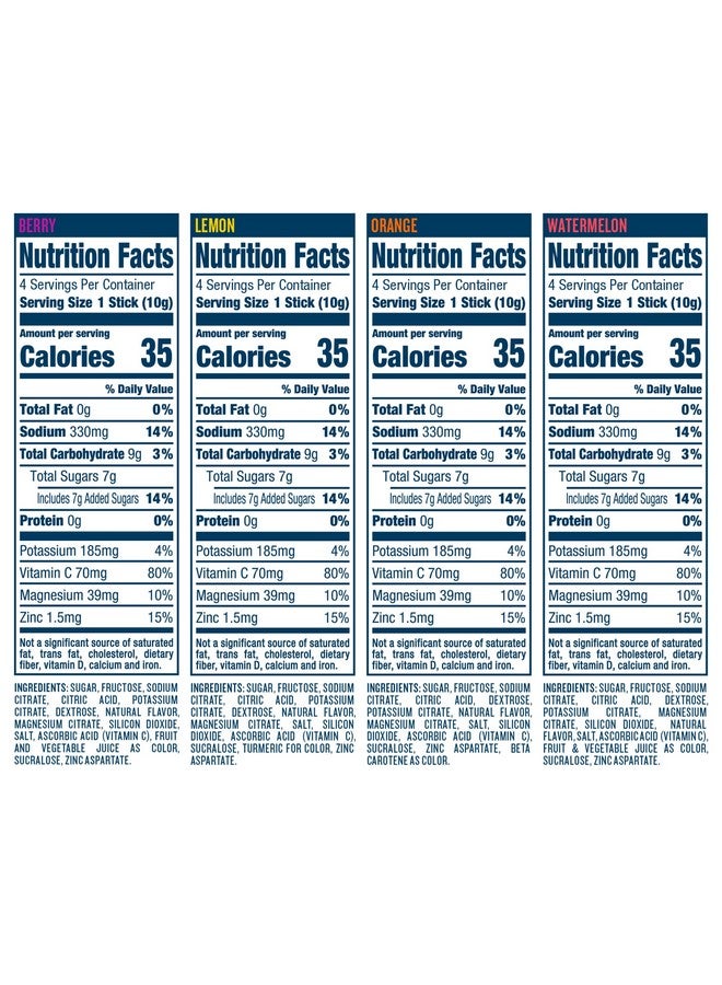 DripDrop Hydration Electrolyte Powder Packets Watermelon Berry Orange Lemon 16 Count - Image 4