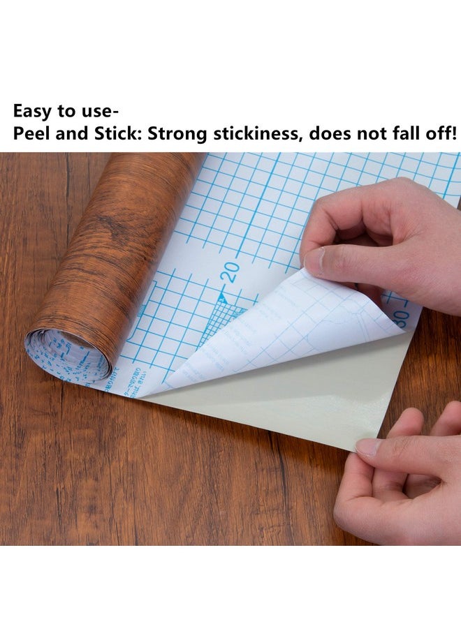 Decoroom - Peel and Stick Wood Grain Contact Paper 17.71" X 118" Brown Wooden Look Wallpaper Self-Adhesive Decorative Wood Wallpaper Removable Vinyl Film Easy to Apply for Old Furniture Kitchen Cabinets - Image 1