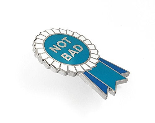 Pinsanity Funny "Not Bad" Ribbon Award Enamel Lapel Pin - Image 2