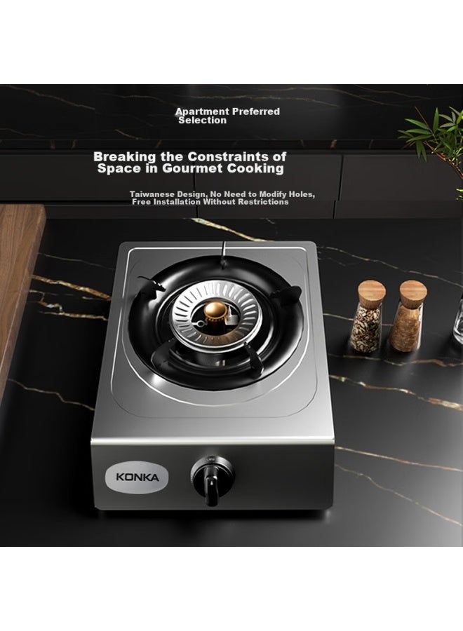 Konka Gas Stove, Single Burner Countertop Model For Home Use, 5.0kw Lpg Stove, Stainless Steel, 66% Thermal Efficiency, High-power Burner, Jzy-d502y - Image 3