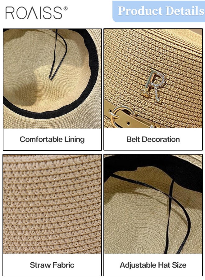 2 Pcs Classic Flat Top Straw Hat for Women Summer Beach Hat Vacation Sunshade Sunscreen Woven Hat Letter Decor Sun Hat Fashion Accessories - pzsku/ZFBD0E91325E2D5684304Z/45/_/1720429072/f88fcac1-efb1-4cd2-9d71-f056fa5a8964