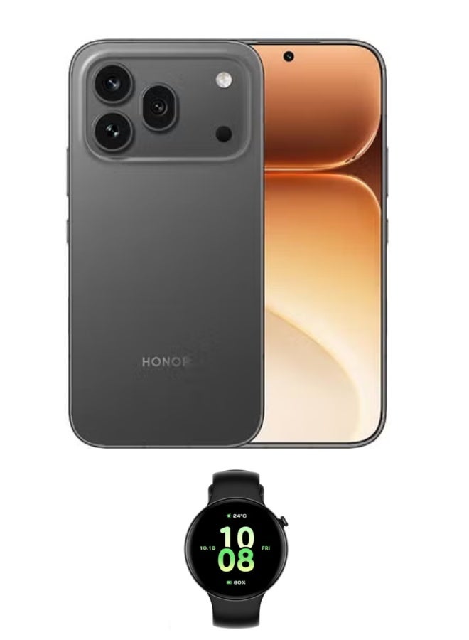 صفقة هونور 600 Pro 5G Dual SIM 12GB RAM 512GB Black with free Honor Watch Fit Active –Middle East Version على Noon EG