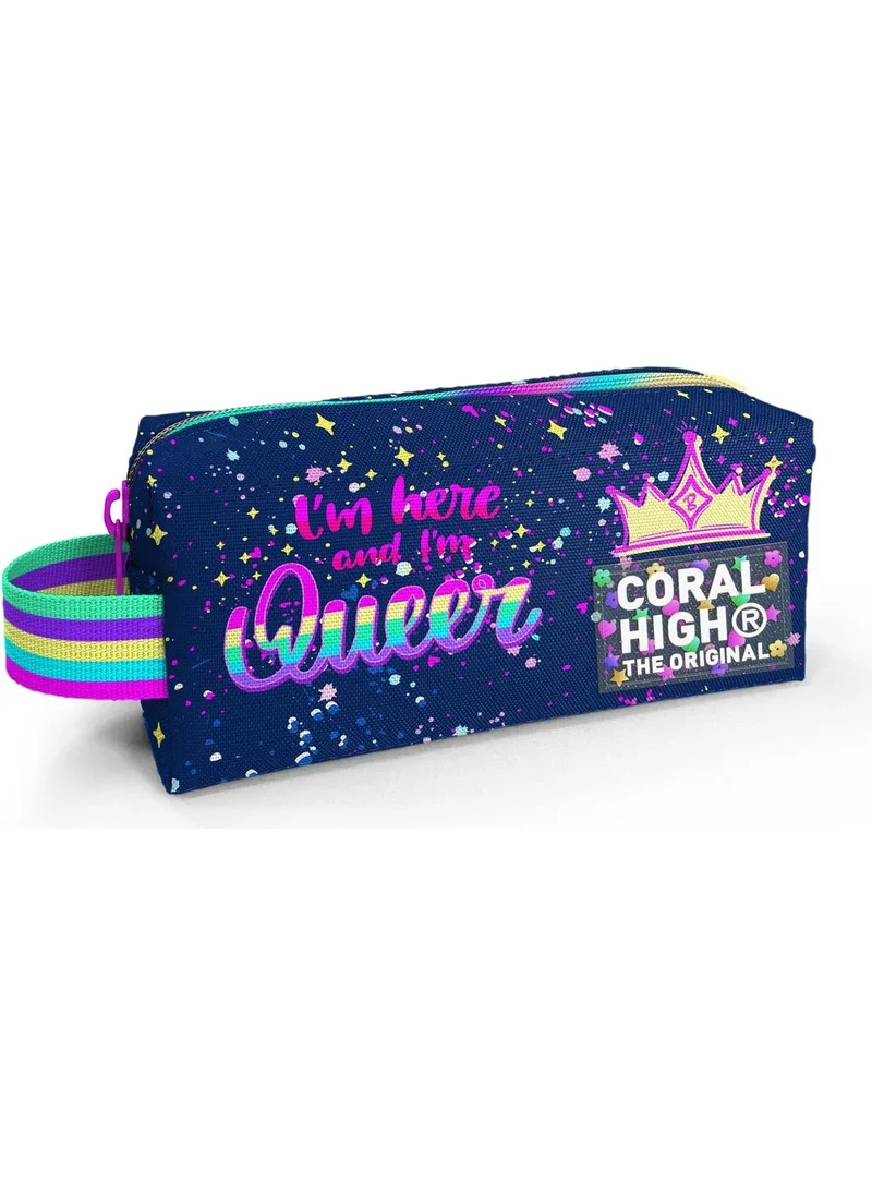 CORAL HIGH Kids Multicolored Navy Blue Pencil Bag 22075