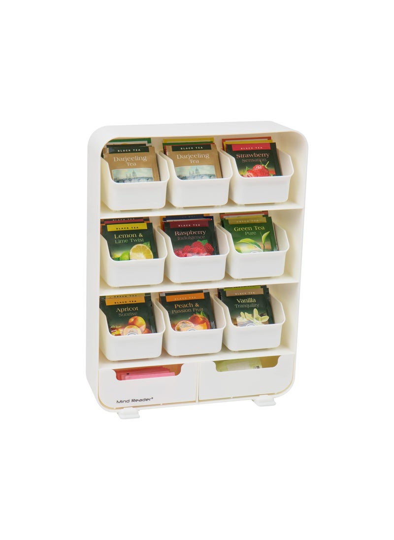 Mind Reader Mind Reader Bag Tea Station Organizer Countertop Storage Kitchen Plastic 1025L x 325W x 1375H White 