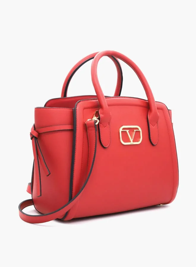 V إيطاليا Solid Shopper Bag with Adjustable Strap