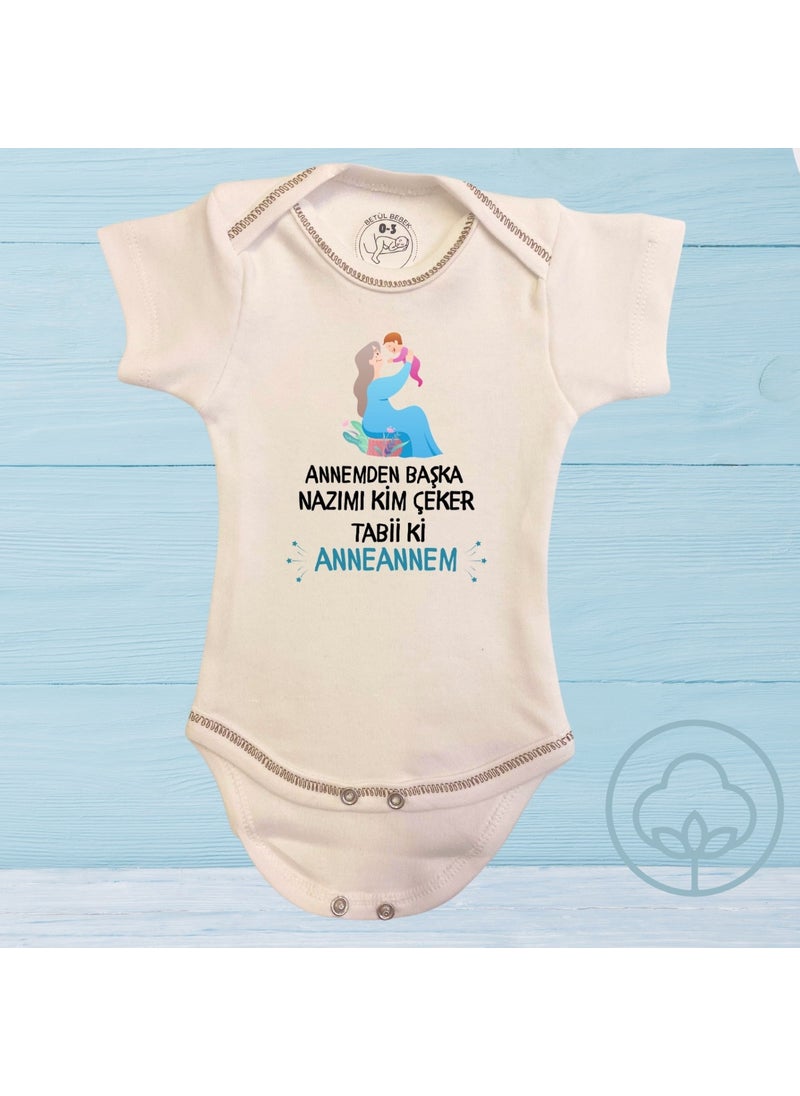 Harmandar - Grandmother Written Organic Cotton Snap Baby Bodysuit - Image 1