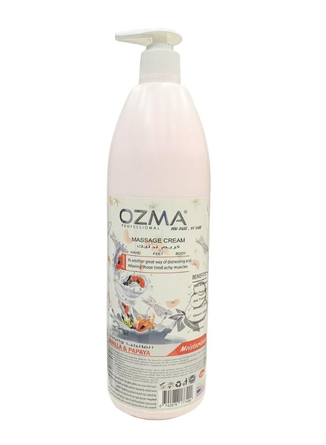 Ozma Professional أوزما كلافو كريم مساج للجسم والوجه بخلاصة الفانيليا والبابايا 1 لتر - Image 1