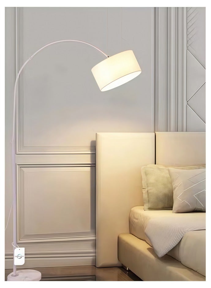 Sharpdo Nordic Simple Eye-protecting Vertical Floor Lamp with 12W Tricolor Floor Light Bedroom Metal White 82.88 x 130.81 x 182.88 cm - Image 1