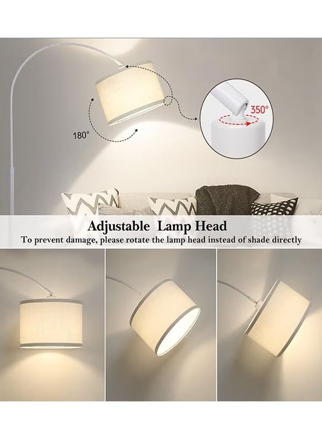 Sharpdo Nordic Simple Eye-protecting Vertical Floor Lamp with 12W Tricolor Floor Light Bedroom Metal White 82.88 x 130.81 x 182.88 cm - Image 4