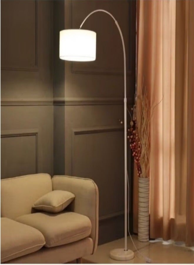 Sharpdo Nordic Simple Eye-protecting Vertical Floor Lamp with 12W Tricolor Floor Light Bedroom Metal White 82.88 x 130.81 x 182.88 cm - Image 5