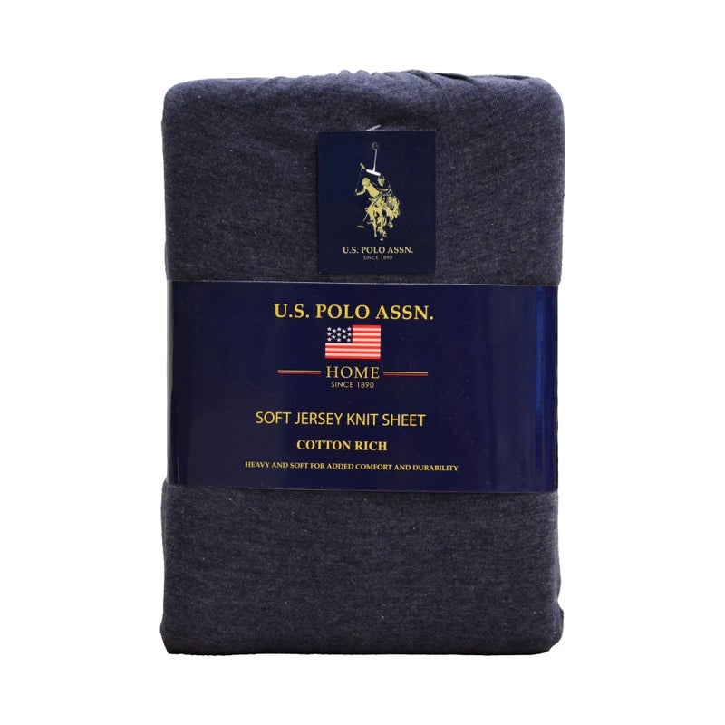 U.S. Polo Assn. U.S. Polo Assn. All Season  Soft and Cozy T-Shirt Material  1800 Thread Count 4-Piece Cotton Rich Jersey Sheet Set - Image 1