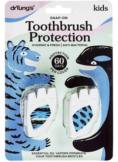 drTung's Kids’ Snap-On Toothbrush Protection, 2 Protectors (2 Pack) 