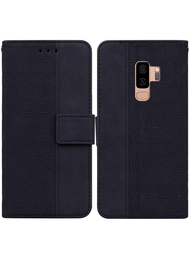 اس-توب جراب هاتف من الجلد المنقوش هندسيًا لهاتف Samsung Galaxy S9+ - Image 1
