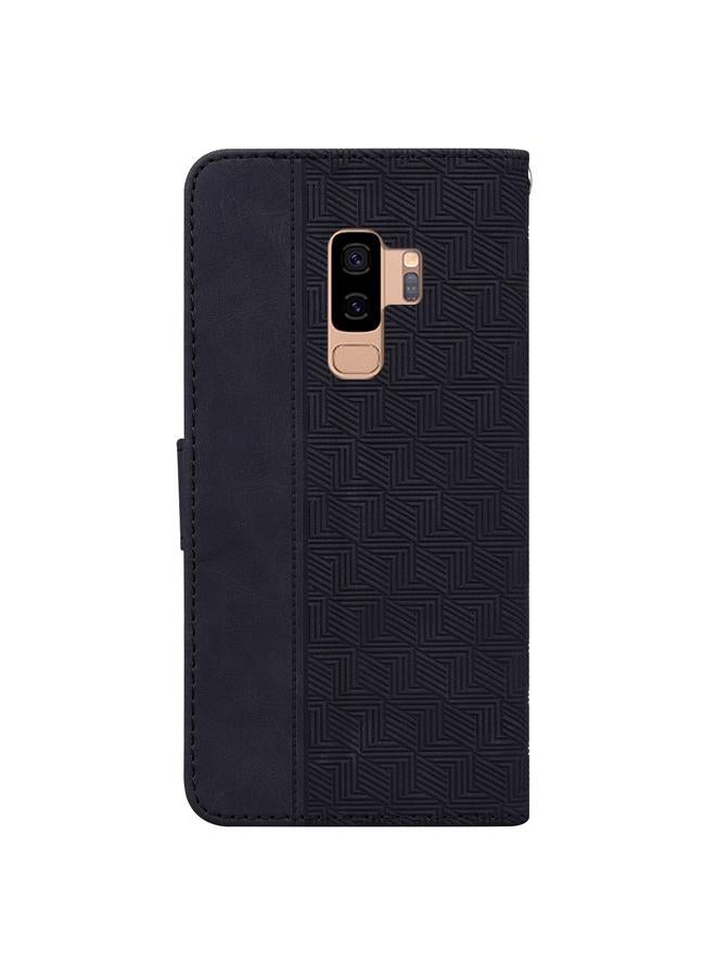 اس-توب جراب هاتف من الجلد المنقوش هندسيًا لهاتف Samsung Galaxy S9+ - Image 3