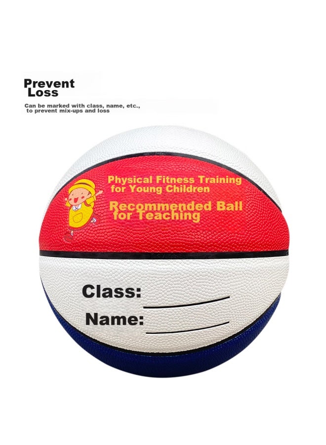 Three Rings Three-ring Basketball #4 Ball Children's Kindergarten Special Training Standard Wear-resistant Anti-skid Pat Ball Elementary School Boys And Girls Pu Basketball - Image 1
