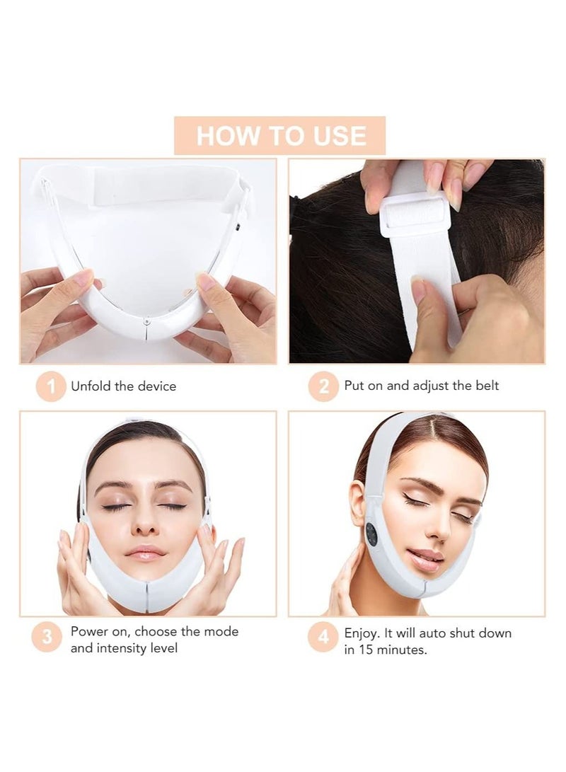 Y&D Electric V-Shape Face Shaping Massager, Double Chin Reducer, Micro Current Slimming EMS Facial Lift Device Massager LED Photon Therapy  - Image 5