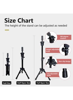 SZCY LLC 23 Inch Canvas Block Head Mannequin Wig Head (Rose Red), Wig Stand Tripod with Head, Mannequin Head Wig Display Styling Head With Mount Hole, Manikin Canvas Head Block Set for Wigs Making Display  - Image 5