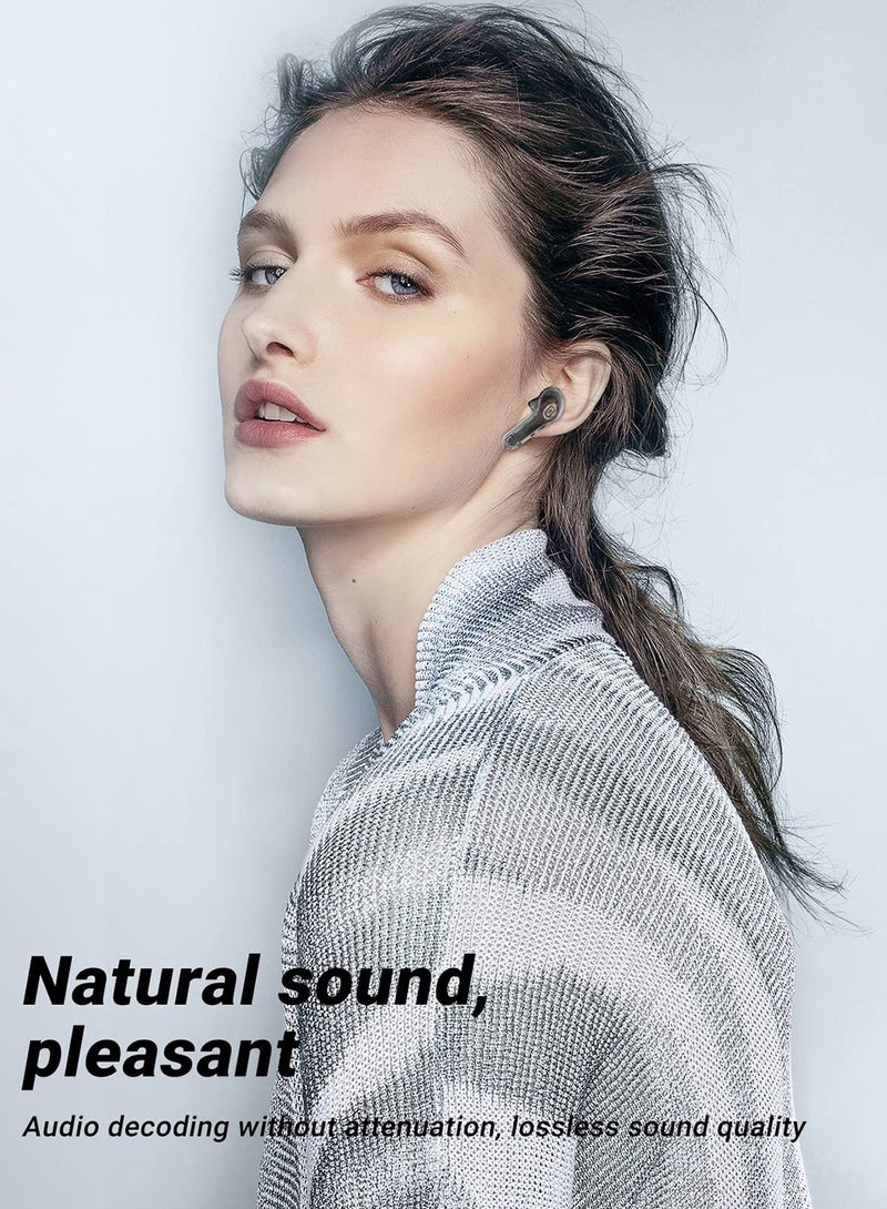 Luxury Wireless Earbuds, Transparent appearance with LED Display Charging Case, Bluetooth 5.3 in-Ear Earphones with Mic for Phone Tablet Laptop Sports, High-End Headphones - Image 4