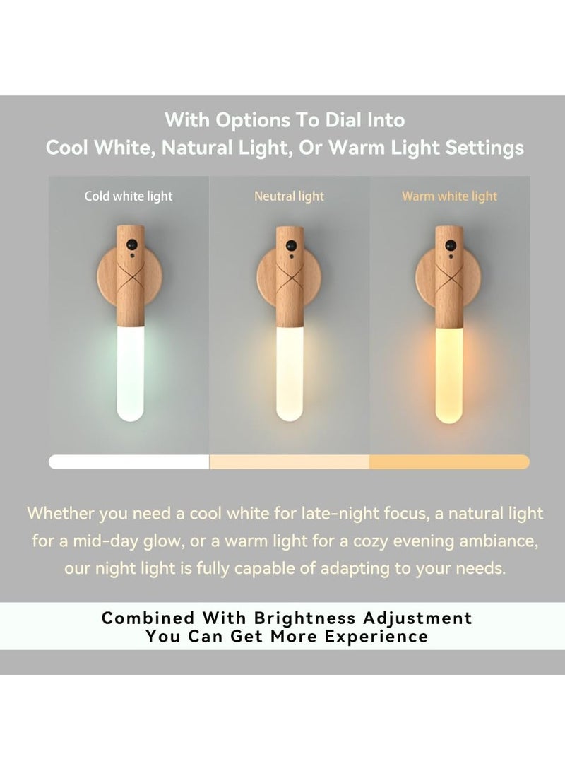 1PCS Rechargeable Motion Sensor Night Light, Magnetic LED Wall Sconce Wireless Motion Night Light Battery Powered Wall Light Motion Sensor Light Stick-On Magnet Lights for Bedroom, Stair, Hallway - Image 2