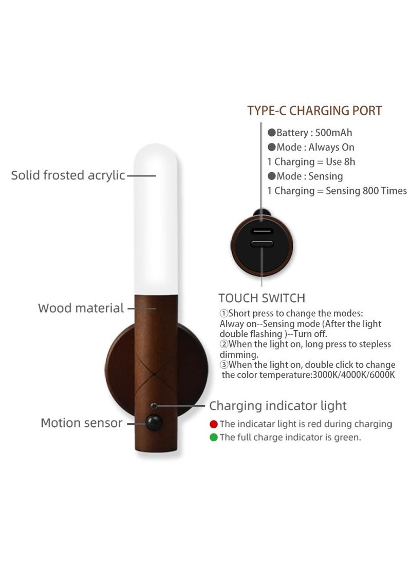 1PCS Rechargeable Motion Sensor Night Light, Magnetic LED Wall Sconce Wireless Motion Night Light Battery Powered Wall Light Motion Sensor Light Stick-On Magnet Lights for Bedroom, Stair, Hallway - Image 3