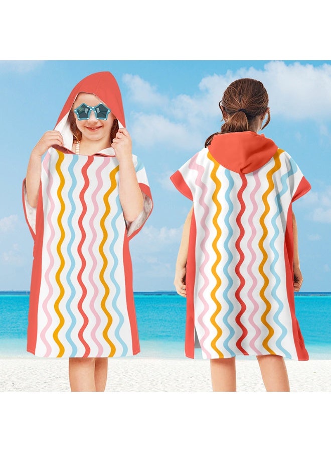 NIBEMINENT Kids Hooded Towel Cape - Microfiber Swim & Beach Bathrobe, Super Absorbent & Quick-Dry Towel for Children (60x75cm)  - Image 1