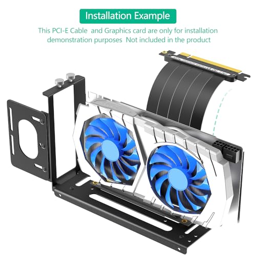 Mustpoint Vertical GPU Mount Bracket, 2 Slots Graphics Card Holder with Hardware, eGPU Dock, External GPU Docking Station, Black - Image 4
