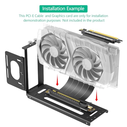Mustpoint Vertical GPU Mount Bracket, 2 Slots Graphics Card Holder with Hardware, eGPU Dock, External GPU Docking Station, Black - Image 3