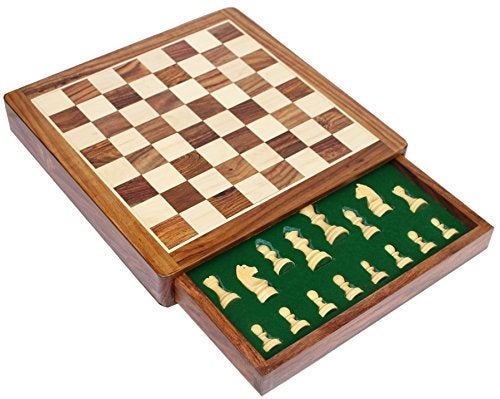 Medieval Replicas Limited Stock  Chess Set 12x12 Magnetic Chess Set Standard Board Game with Chessmen Storage Drawer Handmade in Fine Wood  NonFolding - Image 1