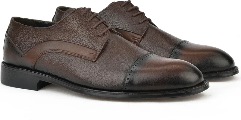 زيا , Men's Leather Classic Shoes 13348Z801 Brown